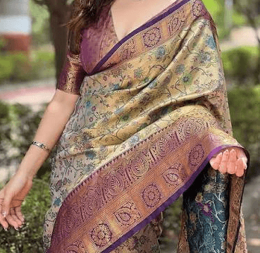 Wine Original Dharmavaram Silk Traditional Zari Woven Saree